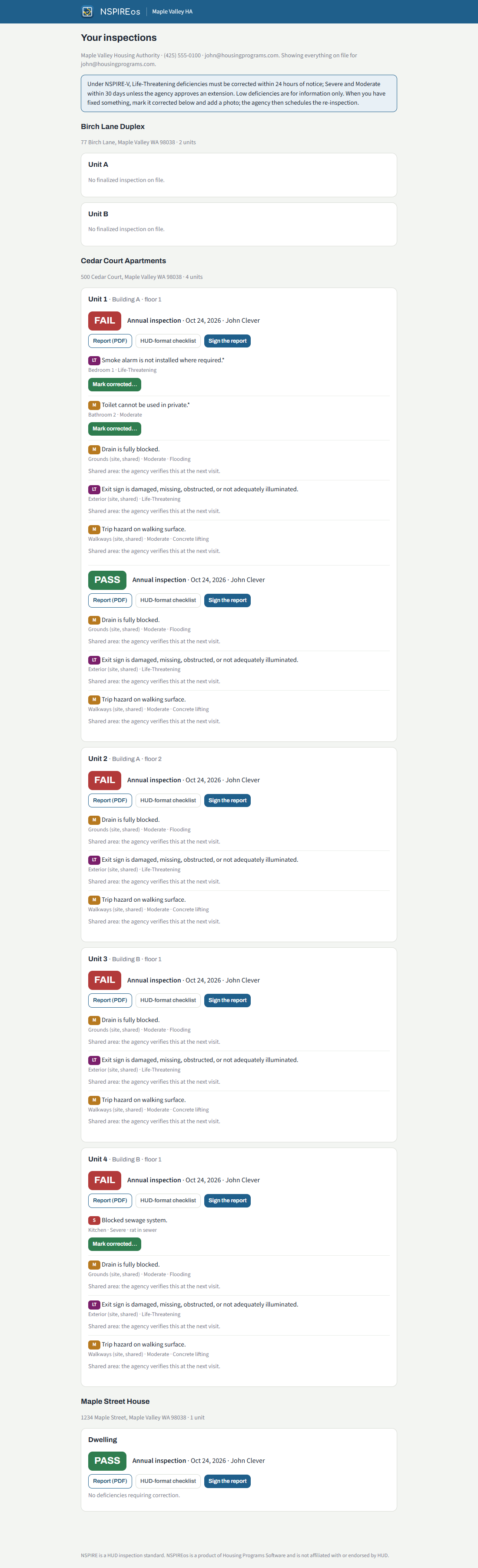 The property page